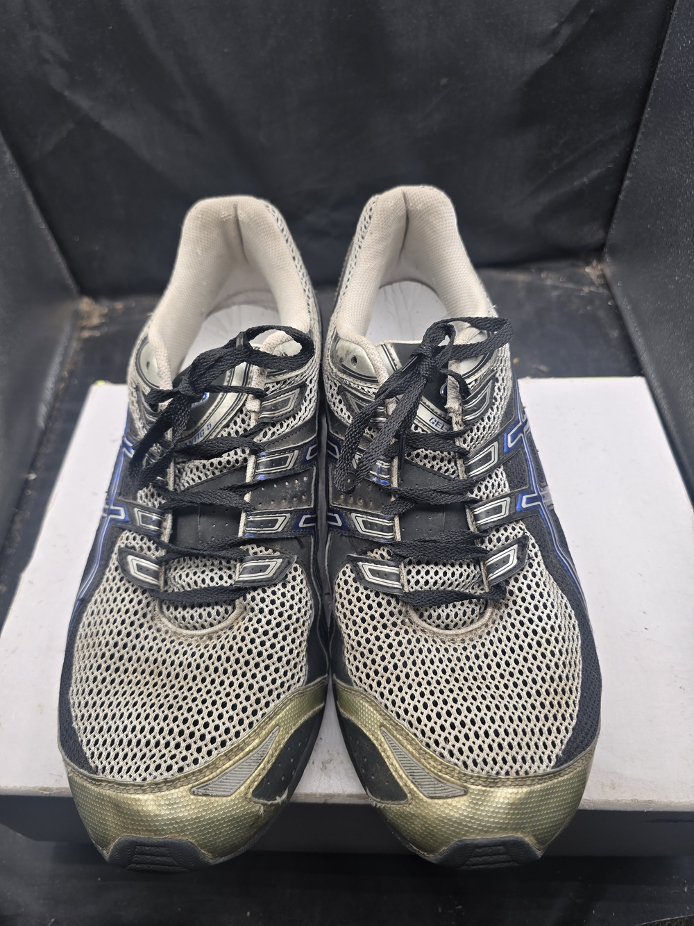 Asics‎ Men's Athletic Shoes White Black Blue Gold